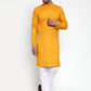 Jompers Men Mustard Yellow & White Solid Kurta with Churidar ( JOKP 611 Mustard )