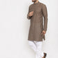 Jompers Men Grey Cotton Printed Kurta with Pyjamas ( JOKP 614 Grey )