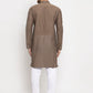 Jompers Men Grey Cotton Printed Kurta with Pyjamas ( JOKP 614 Grey )
