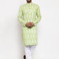 Jompers Men Lime Green Woven Design Ikkat Straight Kurta Only ( KO 615 Lime )