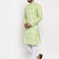 Jompers Men Lime Green Woven Design Ikkat Straight Kurta Only ( KO 615 Lime )