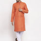 Jompers Men Orange Embroidered Kurta Only ( KO 619 Orange )