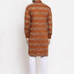 Jompers Men Mustard & White Woven Design Kurta Only ( KO 621 Mustard )