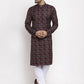 Jompers Men Brown Printed Kurta with Churidar ( JOKP 623 Brown )