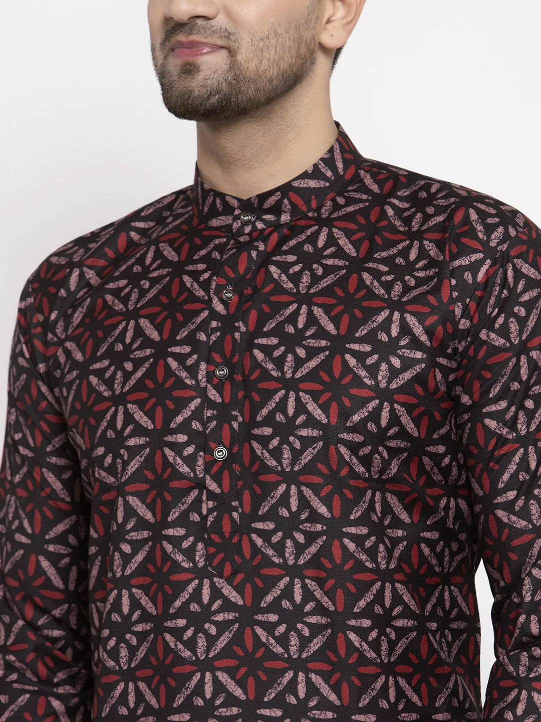 Jompers Men Brown Printed Kurta with Churidar ( JOKP 623 Brown )