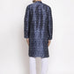 Jompers Men Navy Blue & White Printed Kurta Only ( KO 624 Blue )