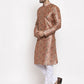Jompers Men Golden Printed Kurta with Pyjamas ( JOKP 624 Golden )