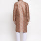 Jompers Men Golden Printed Kurta with Pyjamas ( JOKP 624 Golden )