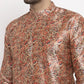 Jompers Men Golden Printed Kurta with Pyjamas ( JOKP 624 Golden )