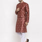 Jompers Men Maroon Printed Kurta Only ( KO 624 Maroon )