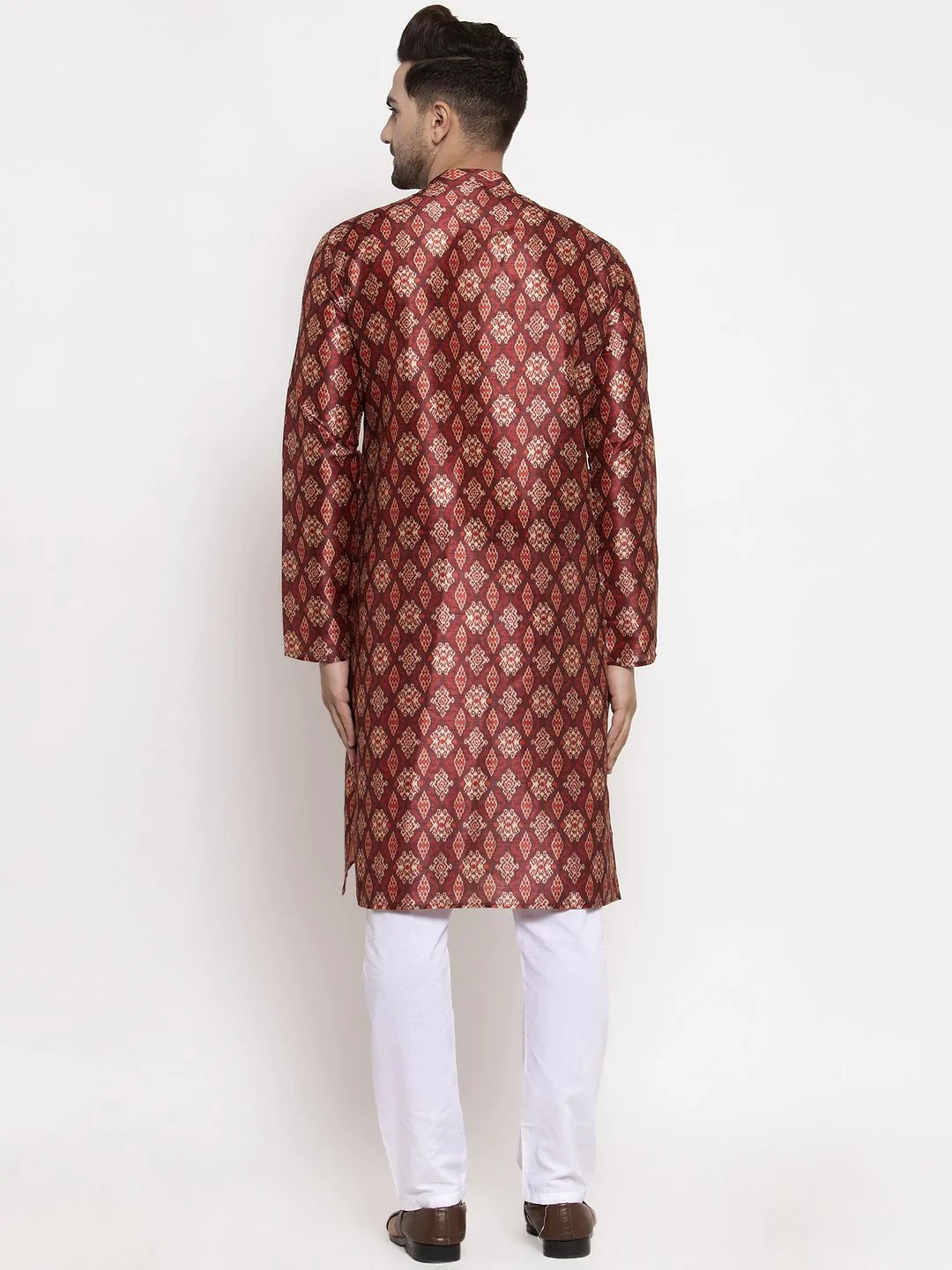 Jompers Men Maroon Printed Kurta Only ( KO 624 Maroon )