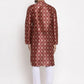 Jompers Men Maroon Printed Kurta with Pyjamas ( JOKP 624 Maroon )