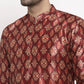 Jompers Men Maroon Printed Kurta Only ( KO 624 Maroon )