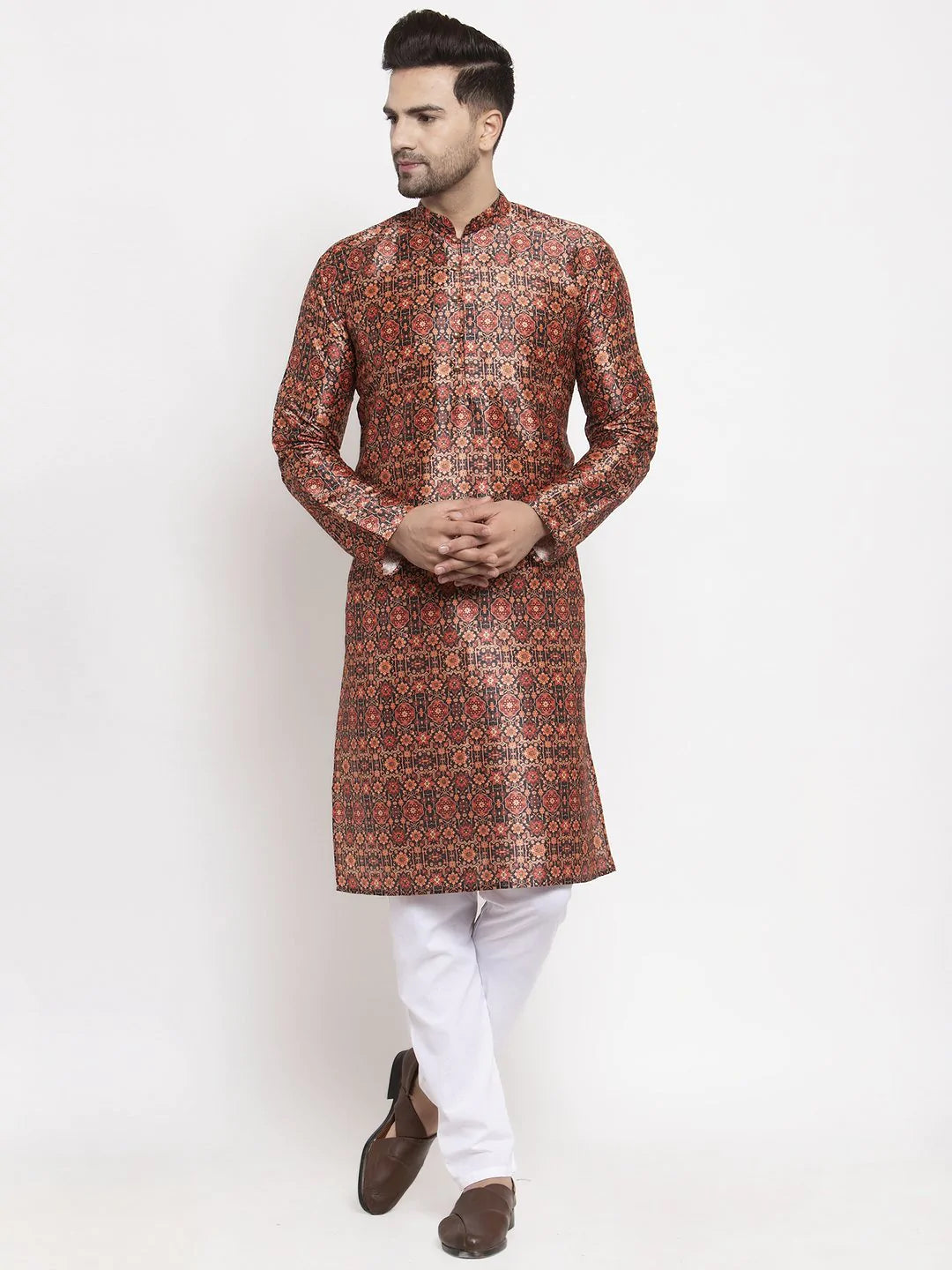 Jompers Men Multi-colour Printed Kurta Only ( KO 624 Multi_Black )