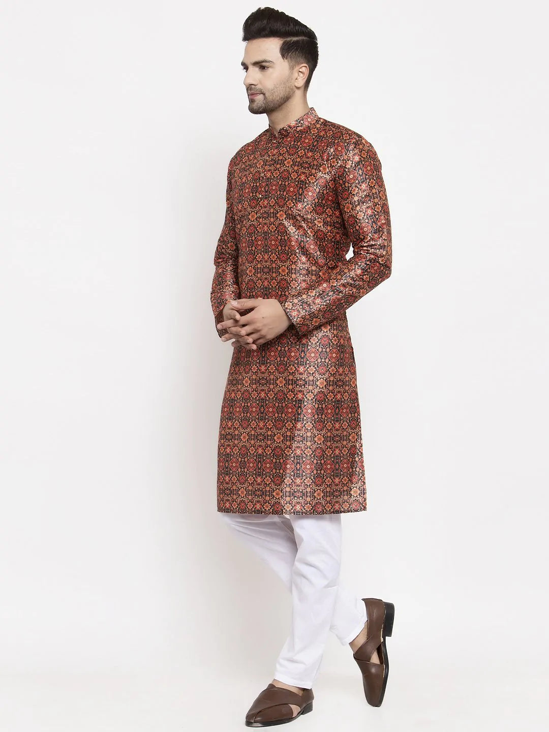 Jompers Men Multi-colour Printed Kurta Only ( KO 624 Multi_Black )