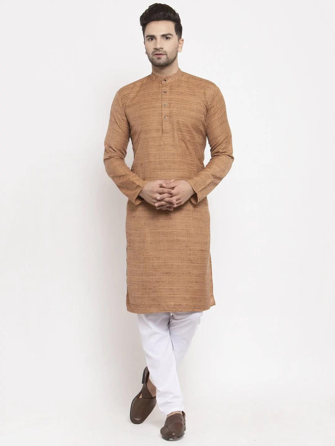 Jompers Men Brown Self Design Kurta Only ( KO 625 Brown )