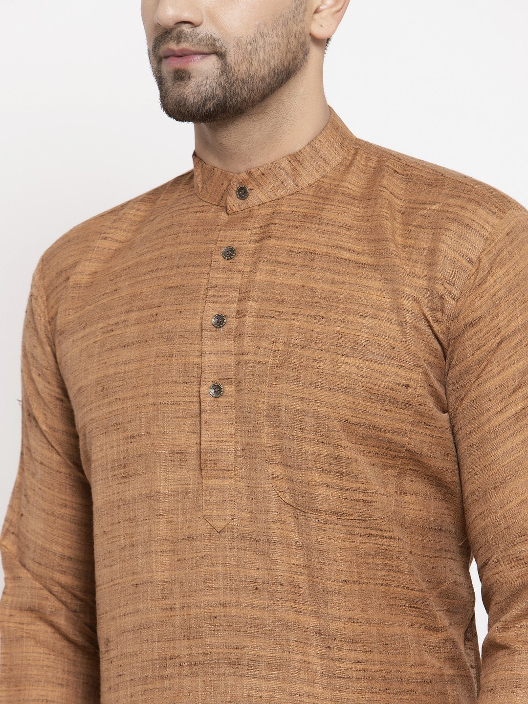 Jompers Men Brown Self Design Kurta Only ( KO 625 Brown )