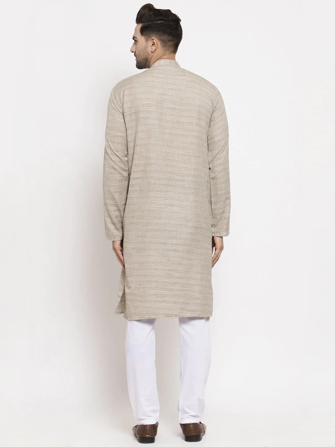 Jompers Men Grey Self Design Kurta Only ( KO 625 Grey )