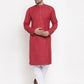 Jompers Men Maroon Self Design Kurta Only ( KO 625 Maroon )