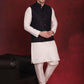 Navy Blue Woven Design Nehru Jacket ( JOWC 4091Navy )