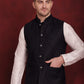 Navy Blue Woven Design Nehru Jacket ( JOWC 4091Navy )