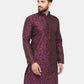 Men Purple & Black Self Design Kurta Only ( KO 517 Purple )