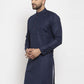 Men Navy Blue & White Solid Kurta Only ( KO 532 Navy )