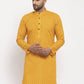 Jompers Men Yellow Printed Kurta Only ( KO 627 Yellow )