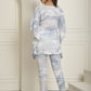 Women Light-Blue Tie Dye Printed Rayon Kaftan Tunic With Trousers ( JNCS 3002Light-Blue )