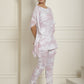 Women Light-Purple Tie Dye Printed Rayon Kaftan Tunic With Trousers ( JNCS 3002Light-Purple )