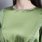 Women's Embroidered A-line Top and Trouser With Belt ( JNCS 3005 Green )