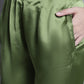 Women's Embroidered A-line Top and Trouser With Belt ( JNCS 3005 Green )