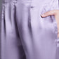 Women's Embroidered A-line Top and Trouser With Belt ( JNCS 3005 Purple )