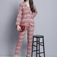 Women's Digital Printed Crop Top and Jacket Set ( JNCS 3007 Red )