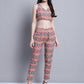 Women's Digital Printed Crop Top and Jacket Set ( JNCS 3007 Red )
