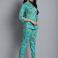 Women's Green Printed Shirt and Trouser Co-ords Set ( JNCS 3008 Green )