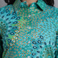 Women's Green Printed Shirt and Trouser Co-ords Set ( JNCS 3008 Green )