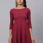 Women Maroon A-Line Dress ( JND 1001Maroon )