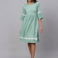 Women Green Solid Fit & Flare Dress ( JND 1002Green )