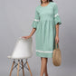 Women Green Solid Fit & Flare Dress ( JND 1002Green )