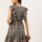 Printed Tiered Dress with  frills