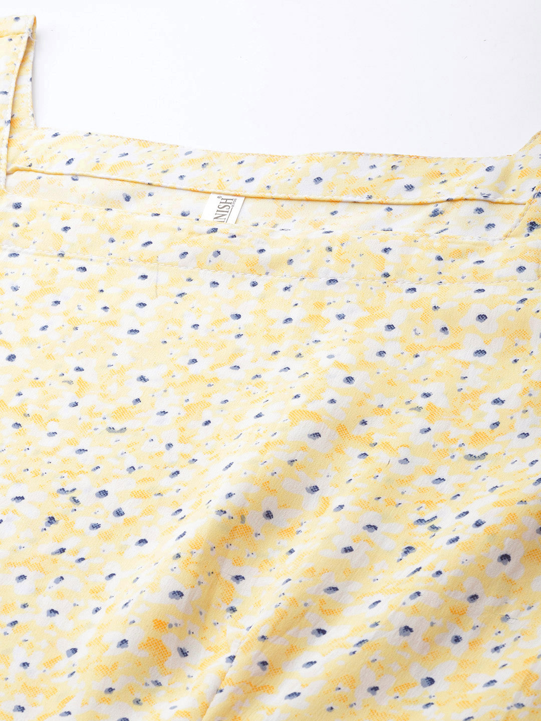 Women Floral Print Puff Sleeves Crepe Midi Dress ( JND 1009Yellow )