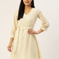 Women Off-White A-Line Cotton Dress ( JND 1011Cream )