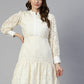 Jainish Cream Net Tiered Dress