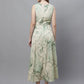 Women Green Printed A-Line Dresses