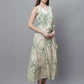 Women Green Printed A-Line Dresses