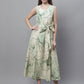 Women Green Printed A-Line Dresses