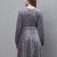 Women's Sequin Velvet A-line dress