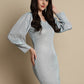 Shimmer Puff Sleeves bodycon dress ( JND 1025 Blue )