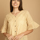 Embroidered Cotton V-Neck Top for Women ( JNT 2020Beige )